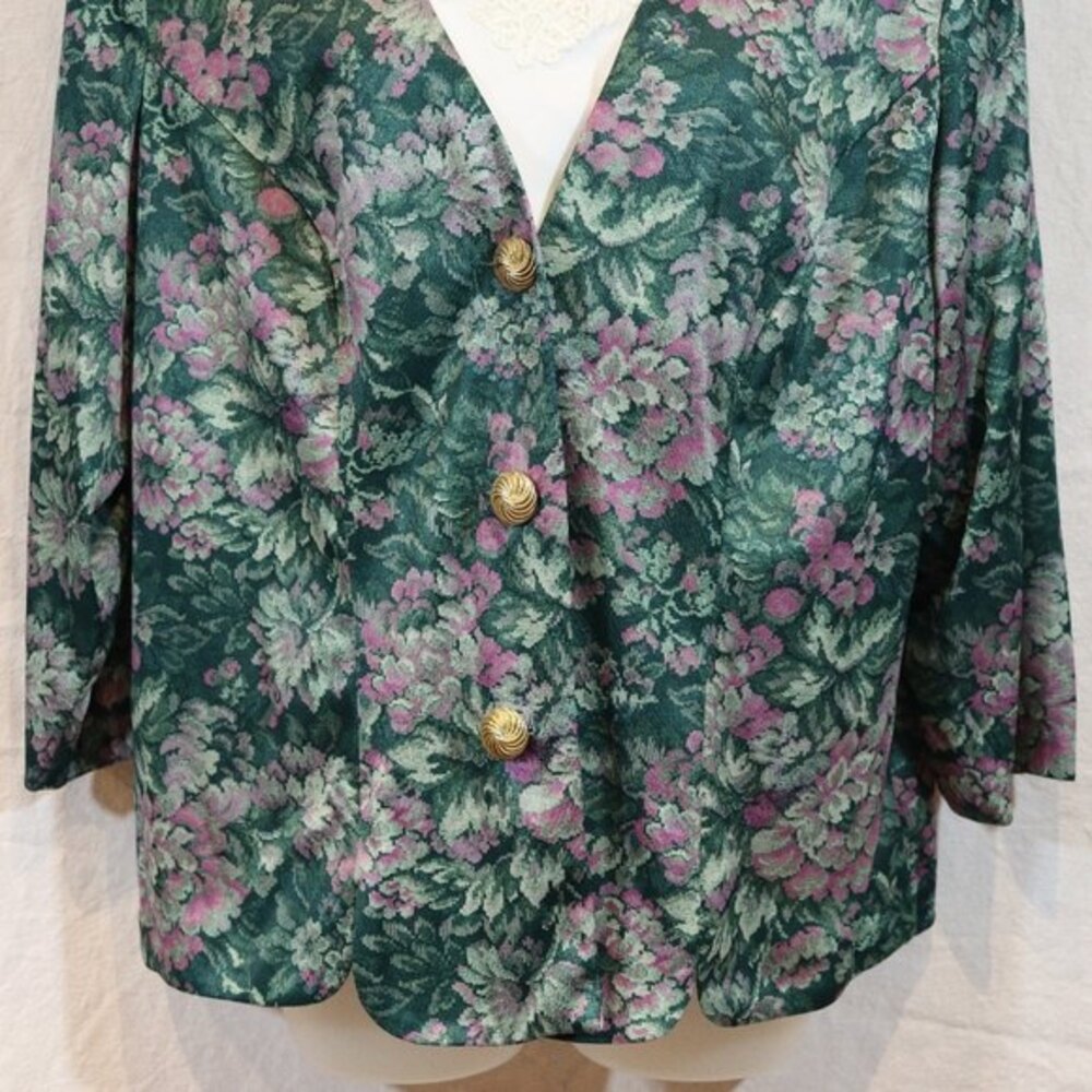Whirlaway Frocks Vintage USA Layered Look Floral Blazer 18W - Picture 4 of 13